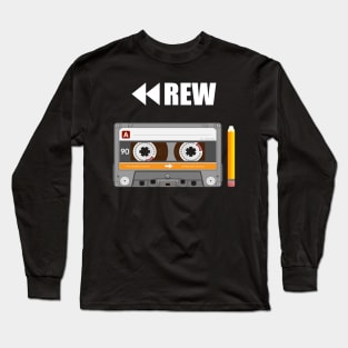 1980's Series Rewind Cassette and Pencil Long Sleeve T-Shirt